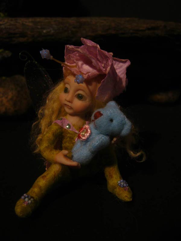 Ooak Baby Fairy Melina and Teddy Bear